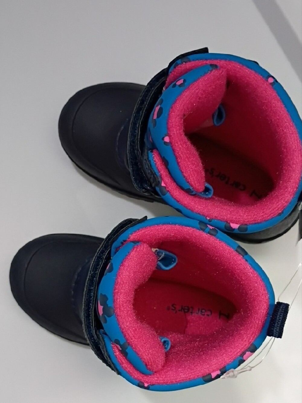 Carter's Navy Blue Floral Snow Boots with Pink Lining - Picture 7 of 8